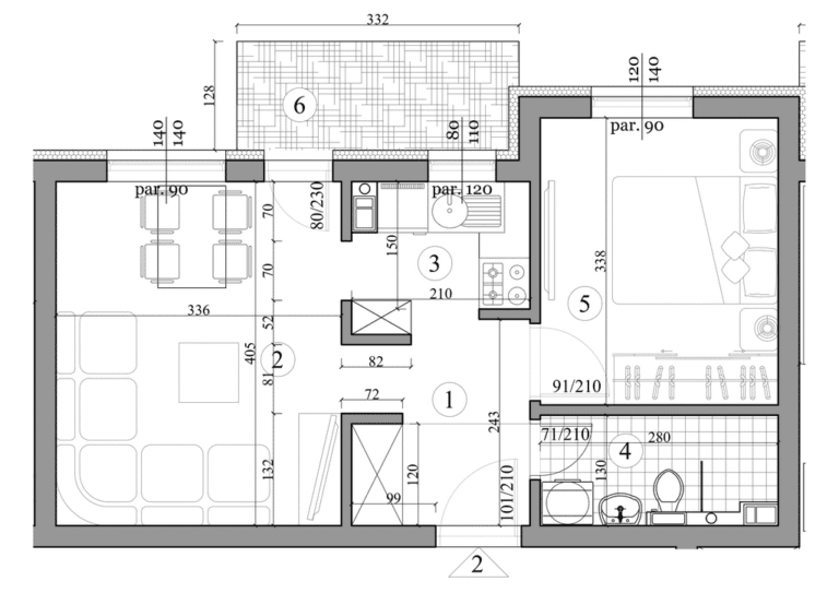 Stan 2 – plan stana sa rasporedom prostorija