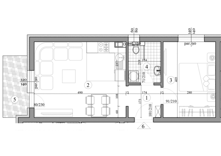 Stan 6 – Arhitektonski raspored prostorija